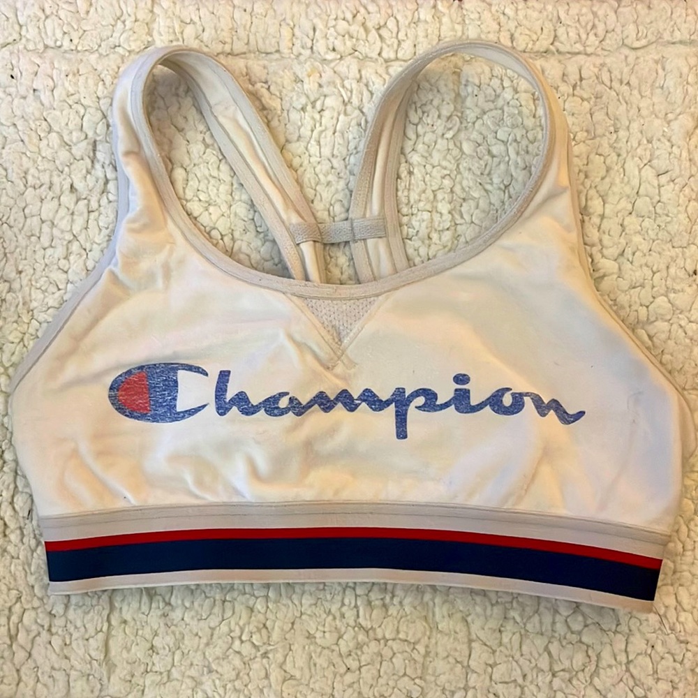 XS White w. Logo Champion Sports Bra